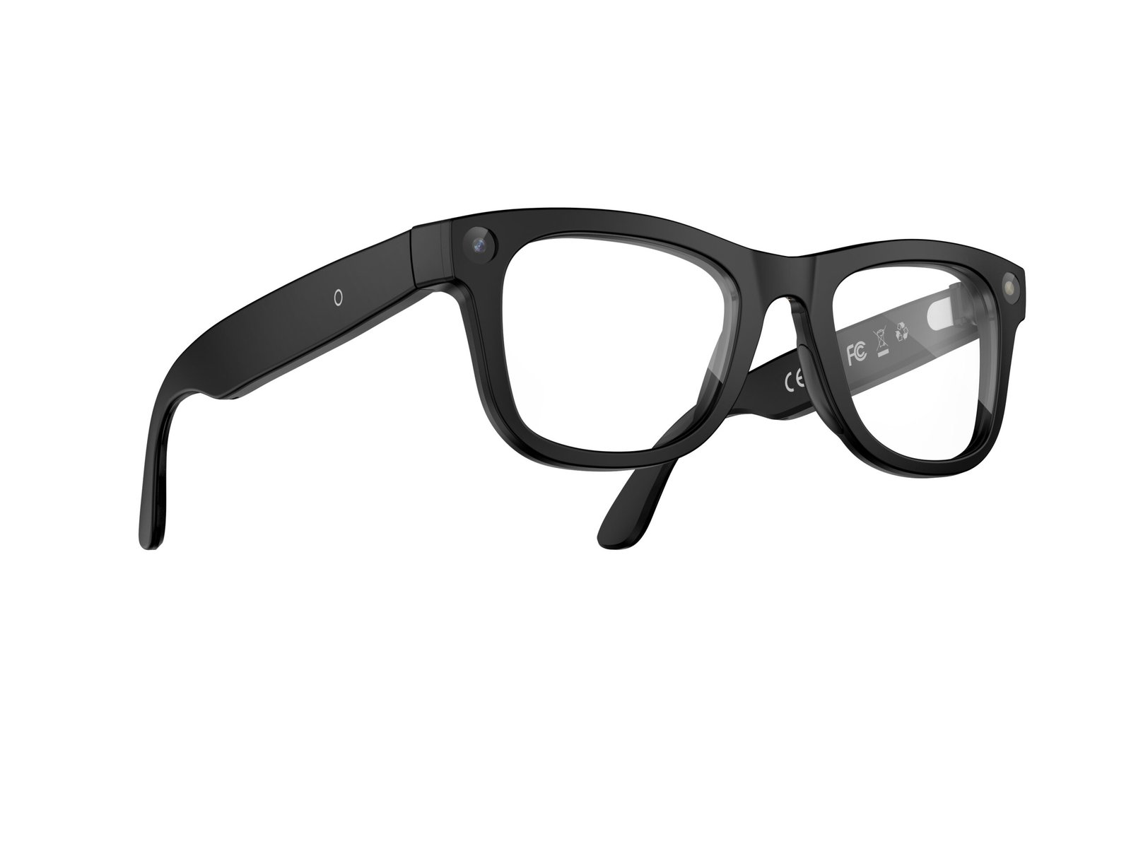AI Glasses-Camera 8MP-Black Frame with transparency lens +Black Color Charging Case - 图片 8