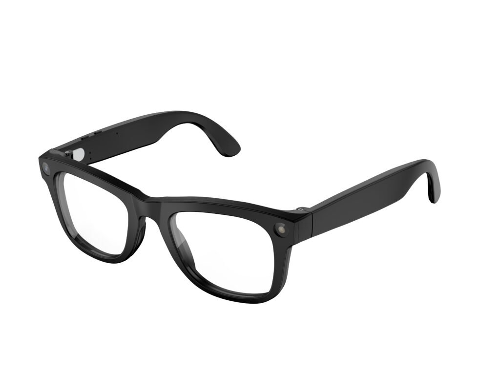 AI Glasses-Camera 8MP-Black Frame with transparency lens +Black Color Charging Case