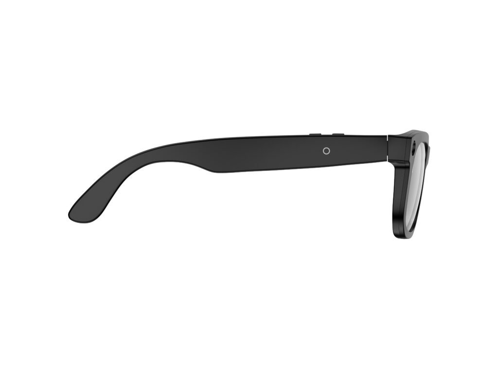 AI Glasses-Camera 8MP-Black Frame with transparency lens +Black Color Charging Case