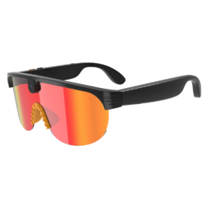 AI Smart Glasses Anti-shake 1080 HD Video Recording 8MP Camera Audio Cycling Sport Glasses Sunglasses-Orange Lens Color - 图片 8