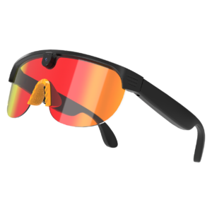 AI Smart Glasses Anti-shake 1080 HD Video Recording 8MP Camera Audio Cycling Sport Glasses Sunglasses-Orange Lens Color - 图片 5