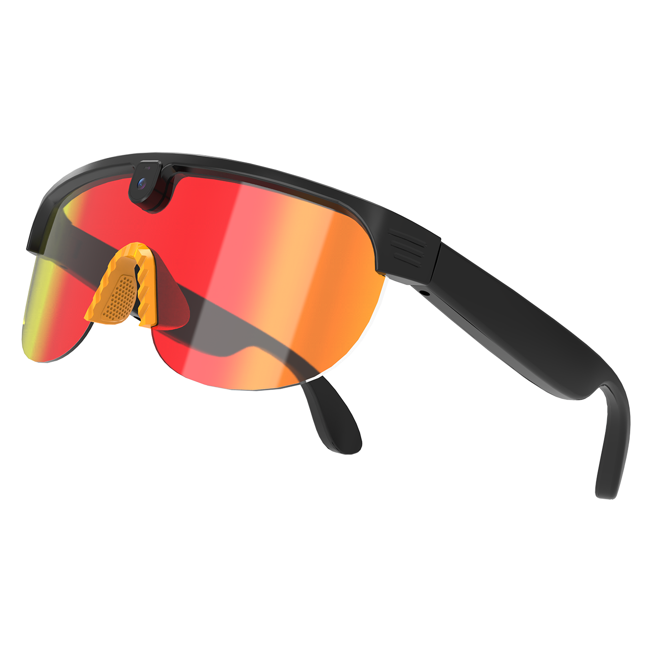AI Smart Glasses Anti-shake 1080 HD Video Recording 8MP Camera Audio Cycling Sport Glasses Sunglasses-Orange Lens Color - 图片 5