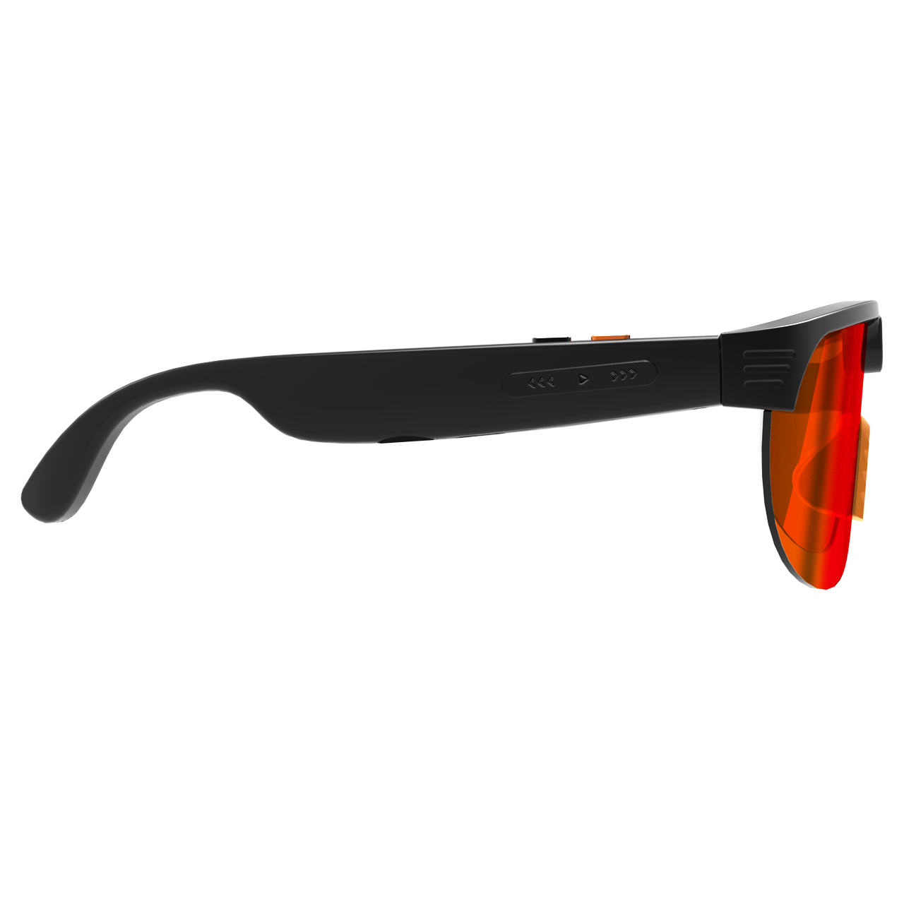 AI Smart Glasses Anti-shake 1080 HD Video Recording 8MP Camera Audio Cycling Sport Glasses Sunglasses-Orange Lens Color - 图片 4