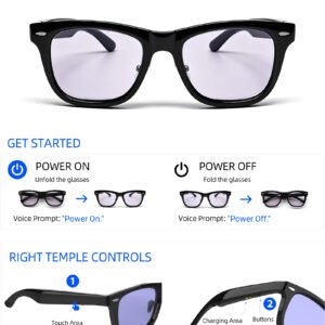 Smart Glasses-Electrochromic 4-colors HD Voice Call Fastest Color Switching Audio Glasses Sunglasses - 图片 13