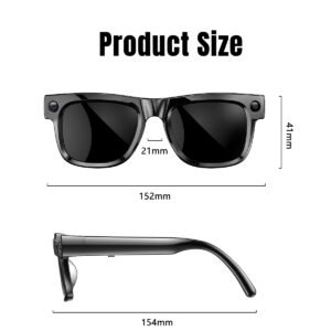 AI Smart Glasses Ultra Light 8MP Camera Photochromic Lens Sunglasses-Black Frame with Photochromic Lens Transparence turn to Gray Color - 图片 6