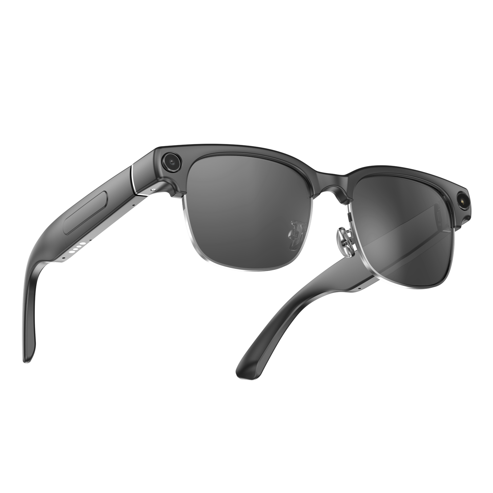 AI Smart Glasses Fashion Design 13MP Camera 4K HD Shooting AI Assittant Metal Frame Anti-Shake HIFI Sound Quality-Black Color - 图片 7